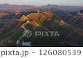 Sunrise drone over the Jinshanling section of the Great Wall of China 126080539