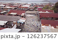 Aerial drone shot of Hanuabada village in Capital City Port Moresby, Papua New Guinea. Koki Stilt village. Motu tribe. Plenty of garbage everywhere. High quality 4k footage 126237567