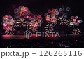 Fireworks at the August summer festival in Japan. Lake Biwa fireworks display and night view of Lake Biwa 126265116