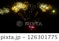 shining fireworks for celebration background. glowing firework during new year's eve countdown festival in the sky display at night with colorful. 126301775