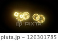 Golden fireworks explosion in the black night sky, celebration, event, and special occasion. 4K video. 126301785