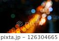 Bokeh abstract blurred background festive traffic yellow orange green red lights on road 126304665