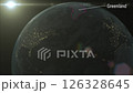 The map of Greenland appears on the surface of the earth at night 126328645