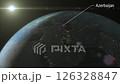 The map of Azerbaijan appears on the surface of the earth at night 126328847