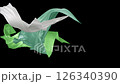 Various colored fabrics flying in midair, Slow Motion 126340390