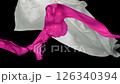 Pink paint splash and white fabric in midair, Slow Motion 126340394