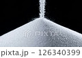 Pile of white sand on black backgroud, Slow Motion 126340399
