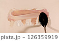 Cosmetic Smears of Creamy Texture, Concealer, Liquid Foundation, Gel Fluid, Makeup Brush, Spatula. Beauty Skincare Product Sample. Advertising. Organic Cosmetics, Medicine. Macro shoot 126359919