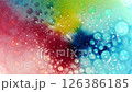 Bubbles of colorful, soap foam on a white background. Texture of Soap Foam Bubbles. Natural White Shampoo Bubbles Motion. Abstract Colorful Paint Ink. Slow motion. 126386185