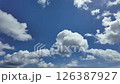 Time-Lapse Of White Fluffy Clouds Moving In Blue Sky 126387927