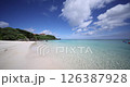Wide Angle View Of Serene Tropical Beach With Turquoise Water And White Sand, Slow Motion 126387928