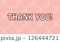 お礼の言葉が入った、四角とハート型のピンク色の背景 126444721