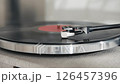 Classic Vinyl Record Player Close-Up in Action 126457396