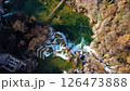 Aerial drone footage of the famous Krka waterfalls in Croatia  126473888