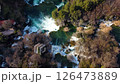 Aerial drone footage of the famous Krka waterfalls in Croatia  126473889