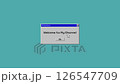 Animation with text Welcome to my Channel in dialog screen with ok button and cursor arrow, PC interface in retro 90s style, alpha channel. Motion graphics 4k footage for a video project 126547709