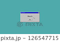Animation with text Start in dialog screen with ok button and cursor arrow, PC interface in retro 90s style, alpha channel. Motion graphics 4k footage for a video project 126547715
