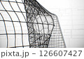 Football Goal Moment Slow Motion Mesh Wire Style Illustration. Soccer Ball Flying into Net Grid Polygons Blueprint Pattern 3d Animation. Sport Technology Concept FullHD. 126607427