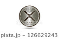 Cryptocurrency silver coin XRP. The coin appear on the screen with a captivating style. Animated vector coin. Money animation. 126629243