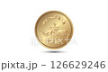 Coin 1 pound Egypt 2015 Opening of the New Suez Canal. The coin appear on the screen with a captivating style. Animated vector coin. Money animation. 126629246