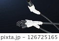 Electric Car Charging Cables Turning on Black Background Loop 3d Animation. Electro Vehicle Charger Station Power Plugs Close-up Motion. Electric Equipment Illustration. Cords Technology Concept 126725165