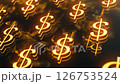Dollar sign seamless pattern, poster with smooth lines.	 126753524