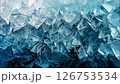 Abstract small pieces of ice in seamless pattern style, in both cold and warm temperatures.	 126753534