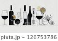 Minimalist line art illustrations transform everyday objects into abstract compositions.	 126753786