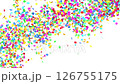 Confetti Bright Colors Falling on White Background, Alpha Channel 3d Animation. Multicolored Confetti Particles Avalanche Isolated Illustration. Rainbow Circles Flowing Celebration Design Element 126755175