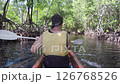 Canoeing in the Papuan fjords in Papua New Guinea. High quality 4k footage 126768526