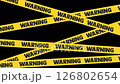 a dynamic 4k animation of barricade tape with yellow lines 126802654