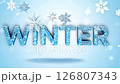 Winter video with 360-degree camera movement, three-point lighting, snowflakes, and ice crystals 126807343
