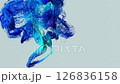 Fluid particles motion blue and cyan powder dispersion 126836158