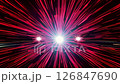 Red and green light burst with a black background 126847690