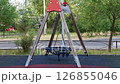 Empty swing nest with frayed ropes 126855046