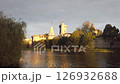 Franzensburg water castle in Laxenburg at sunset. Old museum of Hapsburg dynasty by cloudy sky in Lower Austria 126932688