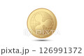 Cryptocurrency gold coin Ripple XRP. The coin appear on the screen with a captivating style. Animated vector coin. Money animation. 126991372