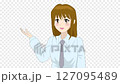 説明するアニメ風女子学生 127095489