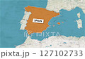 Borders of the state of Spain on the map 127102733