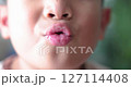 Close up of kid smiling with missing front tooth, child dental care, milk teeth falling out, childhood oral health, happy boy showing tooth gap, first lost tooth, growing up concept. 4K video. 127114408