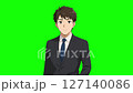 一名西裝革履的男子在綠幕上閃爍 127140086