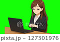 動漫風格的女人在操作電腦時感到驚訝 127301976