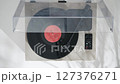 Elegant Vinyl Record Turntable with Controls 127376271