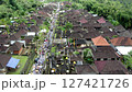 Aerial shot of a traditional ceremony in Bali 127421726