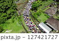 Aerial shot of a traditional ceremony in Bali 127421727