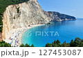 Most beautiful beaches of Greece series - Porto Katsiki in Lefkada. Ionian islands, 4k HD video 127453087