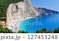 Most beautiful beaches of Greece series - Porto Katsiki in Lefkada. Ionian islands, 4k HD video 127453248