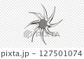 Rotating Y2K Abstract Object in Chrome, Seamless Loop, Alpha Channel 127501074