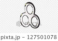 Rotating Y2K Abstract Object in Chrome, Seamless Loop, Alpha Channel 127501078