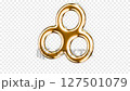 Rotating Y2K Abstract Object in Gold, Seamless Loop, Alpha Channel 127501079